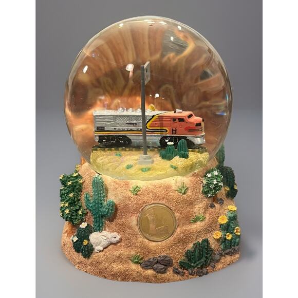LIONEL - SNOWGLOBE #2280 SANTA FE Railroad train - RARE VINTAGE - NICE!! - Picture 3 of 10